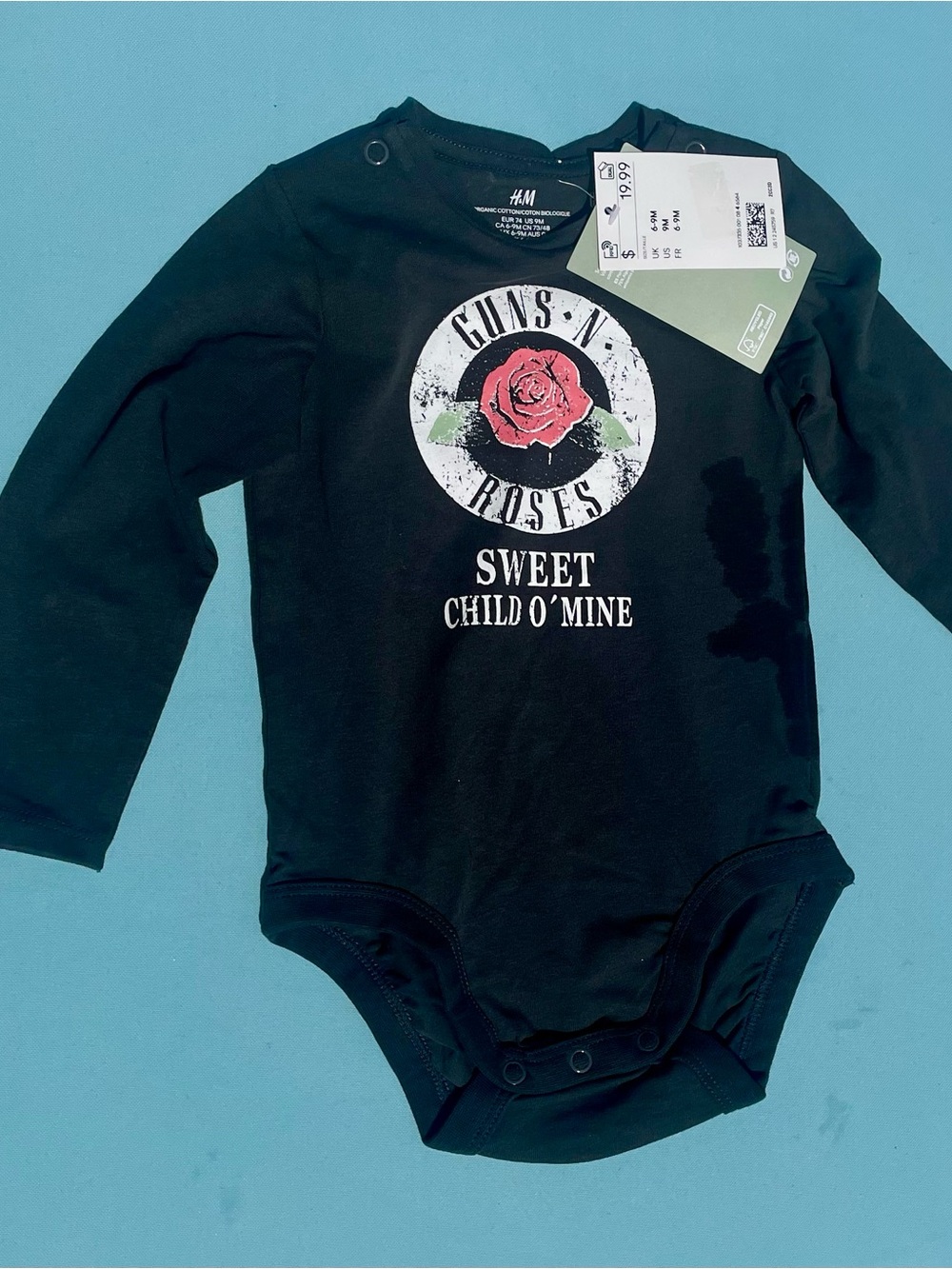 H&M Black Long-Sleeve 'Guns N' Roses' Sweet Child O' Mine Baby One-Piece
